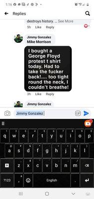 Jimmy Gonzalez is a racist white nationalist.