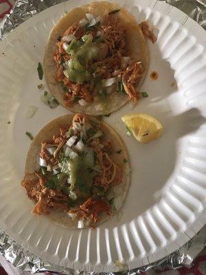 2 chicken tacos