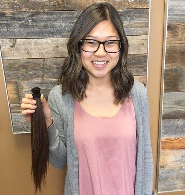 14 inches off to children with hair loss!