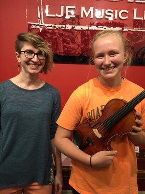 Congrats to Daria (pictured-right) on purchasing her Howard Core violin from LJE Music Lessons!