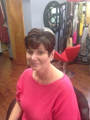 High light, color, cut and style. Hair done by Adriana.