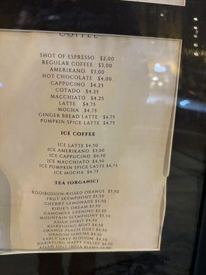 Coffee Menu