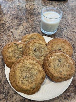 For a special order for extra large chocolate chip cookies.