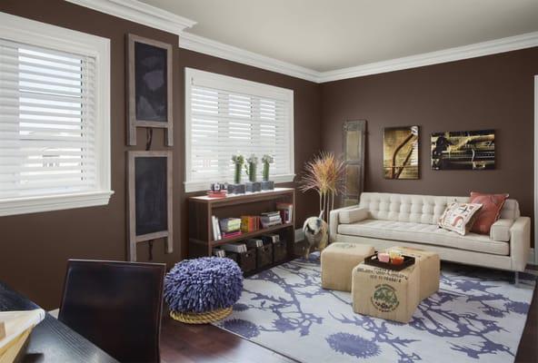 Chocolate Walls in Living Room