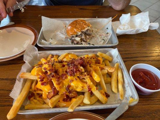 Italian Pork Sandwich (or what's left of it) and loaded fries