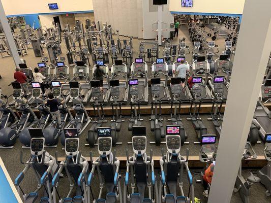 Cardio machines on first floor.