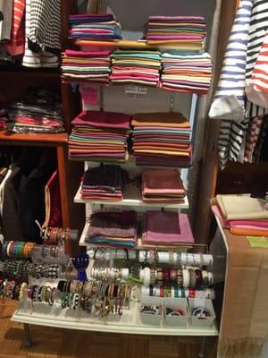 Large assortment of scarves