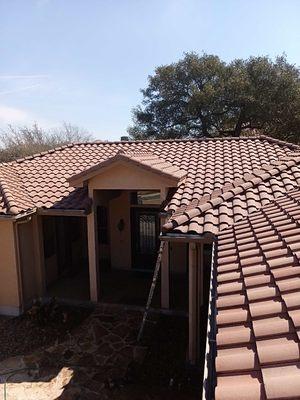 Roof tiles fixed and Roof Power Washed