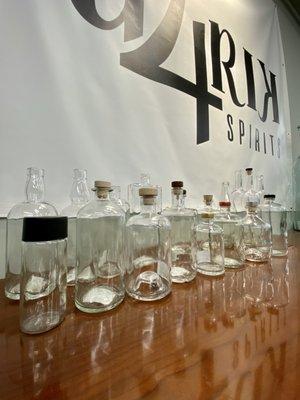 Selection of glass bottles for private label clients