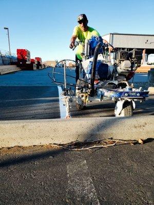 Restriping a parking lot in Sacramento CA