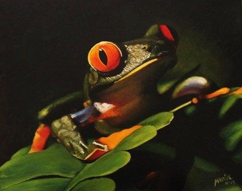 "Tree Frog" - Oil on Canvas by Maciel Cantelmo.