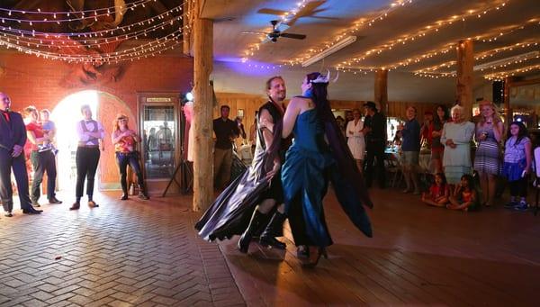 Dancing in Antique Barn at Troll Haven