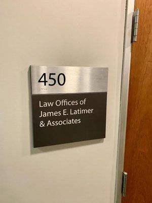 Entrance to the Law Offices of James E. Latimer & Associates