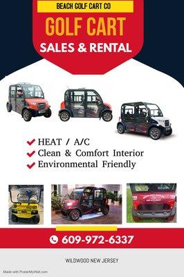 golf carts for rent or sale