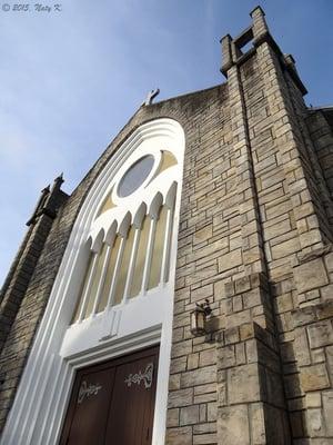 A side view of the church.