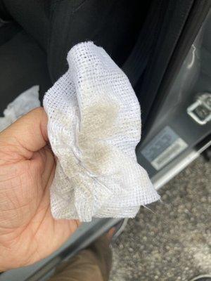 Just cleaning off the upholstery of driver's side seat that looked visibly dirty after taking it in.