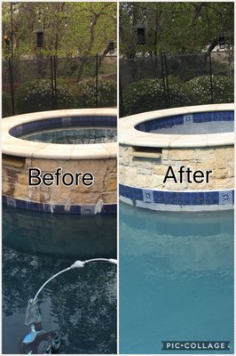 Pool tile calcium removal