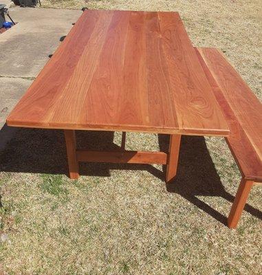 Solid Cherry 6ft table and Bench