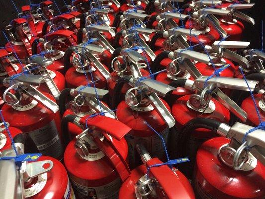 Fire extinguishers serviced, tagged, and ready to go!