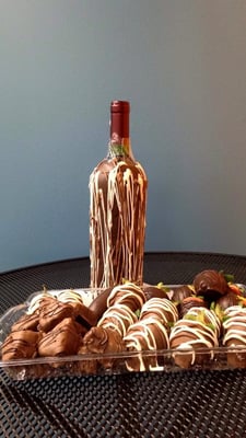 Chocolate Dipped wine bottles make a truly special gift