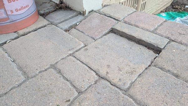 State of paver stone patio before System Pavers