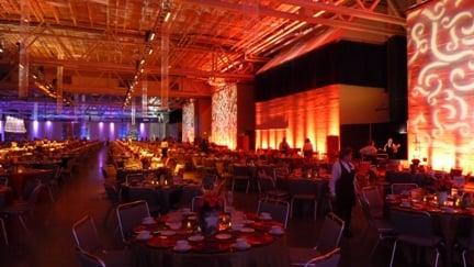 Event lighting at the DECC, Duluth, MN. Up lighting by Duluth Event Lighting. www.dulutheventlighting.com Wedding Lighting