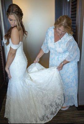 The bride and mother