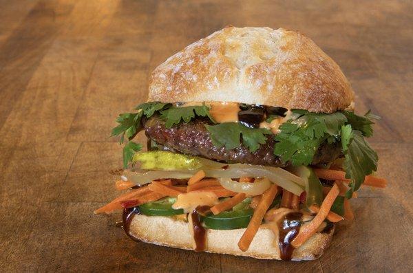 Take Bánh Mì - Impossible patty, cilantro, jalapenos, hoisin sauce, spicy veganaise, pickled vegetables