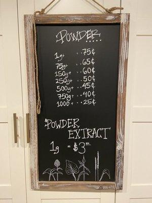 powder menu