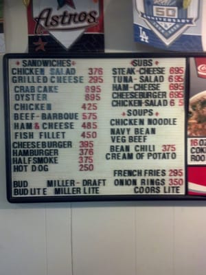 The menu board. I always stick to a daily special though. The soups are always good.