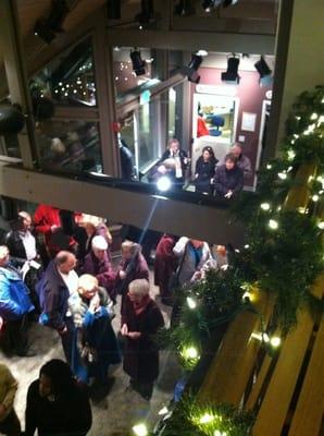 Popular small theatre production about to start! Lobby view