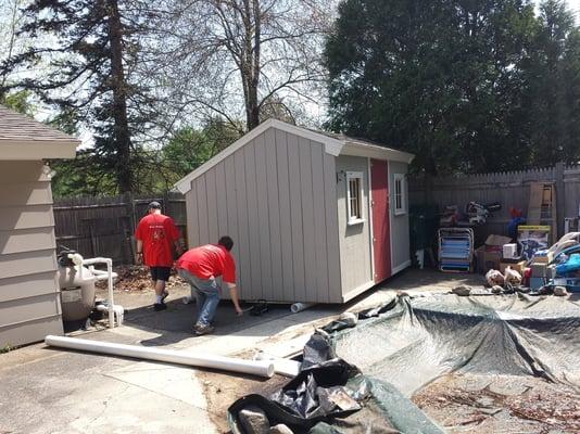 Relocating a shed.