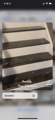 Custom steps with custom white backsplash