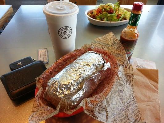 Eating Quesarito before it was even a thing. Size comparison to the bowl