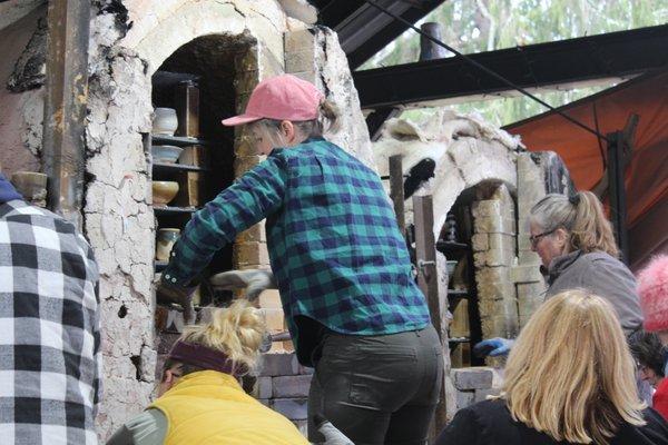 Wood burning kiln firings at Chester Springs Studio in Chester Springs, near Philadelphia, Pennsylvania.