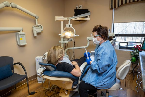 Rockland County Dentist Dr. Anwar with a patient