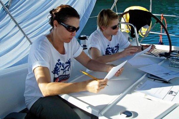 Women study aboard during Fast Track to Live Aboard Cruising course