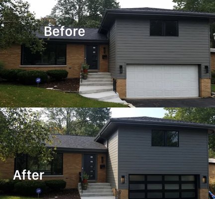 New garage door in a modern style