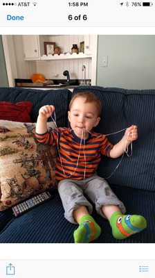 4th generation patient, Owen passing out floss to his family!