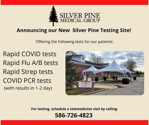 Our new testing site for patients