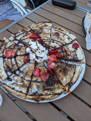 Nutella dessert pizza...holy moly!