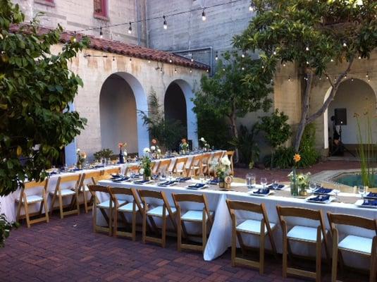 Wedding reception at SF Art Institute. We supplied all the rental equipment and day of coordination.