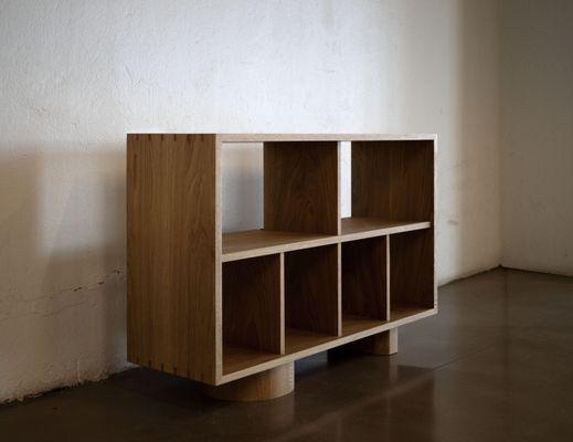 Custom vinyl storage cabinet in oak