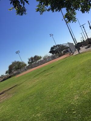 The view from my shade tree in the park's northwest corner...