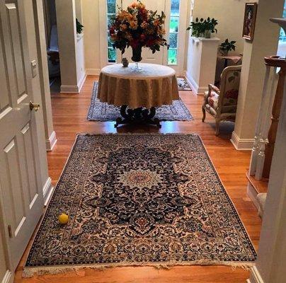 beautiful Stanton area rug on Bruce natural solid hardwood flooring!