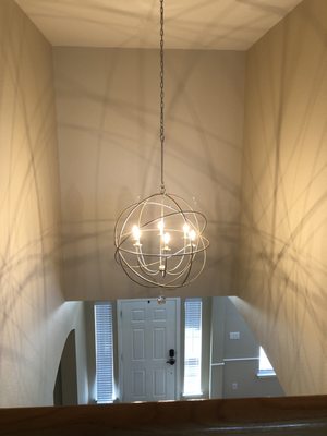 New chandelier-2nd story view