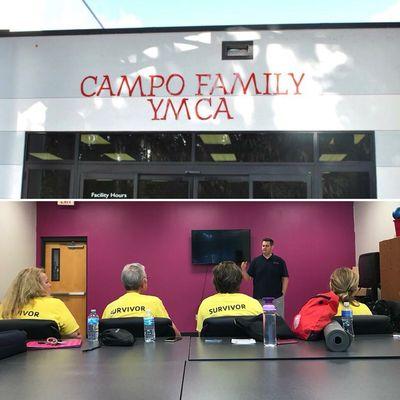 Talking to cancer survivors and weight loss class at Campo YMCA!