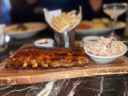 Ribs, Cole slaw, fries