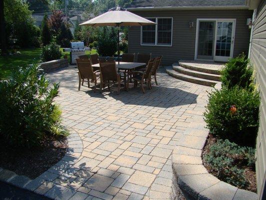 Patio, Stairs, Sitting walls.