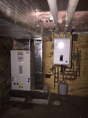 Hydro air handler & Combi boiler